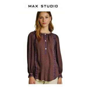 Max Studio Purple and White Blouse